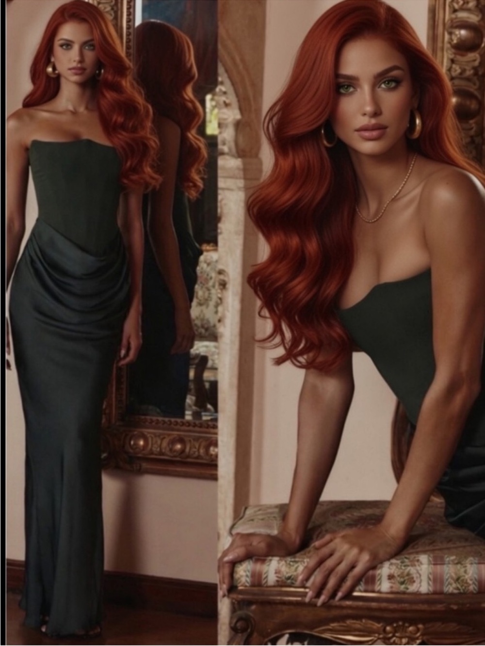 HOUSEOFCB 'Persephone' Emerald Green Crepe Corset Dress/Small $329
